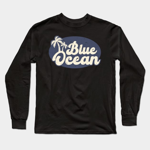 Blue Ocean Long Sleeve T-Shirt by Pantai Mutun